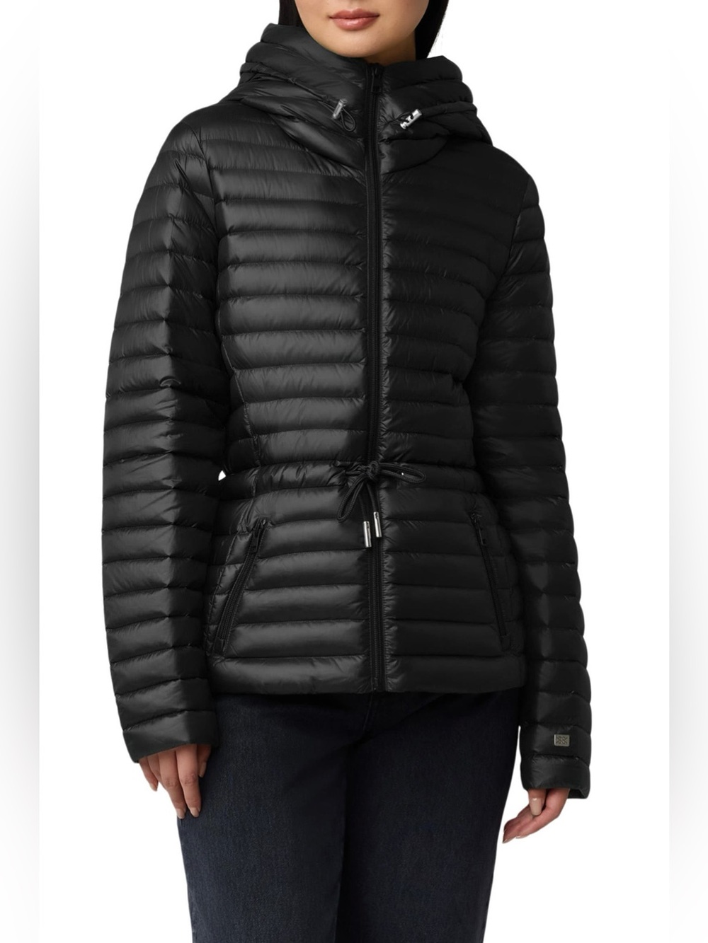 Soia & Kyl Ayleen Down Puffer Jacket Lightweight Black Size Small NWOT